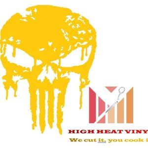 High Heat Duracoat Vinyl Stencil 1.5" x 2" - Bleeding Skull styling